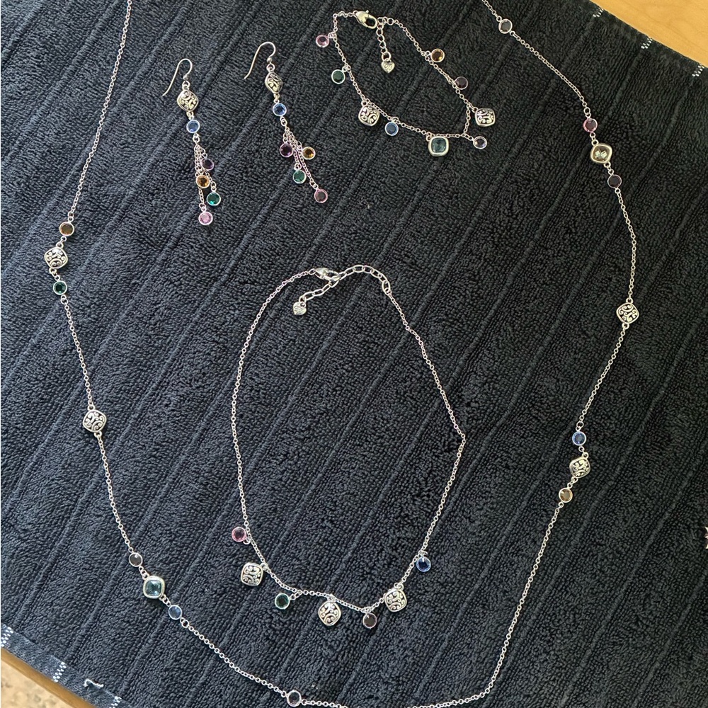 Brighton Silver Multi-Color Necklace Set